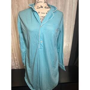 Lauren Ralph Lauren Women’s Polka Dot Long Sleeve Sleep Shirt Pajama Top